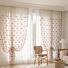 YICKYUE  -  Modern Simple Vintage Horse Sheer Curtain, Elegant Lightweight Window Shade, Sunshade UV Protection, Suitable for Living Room Be