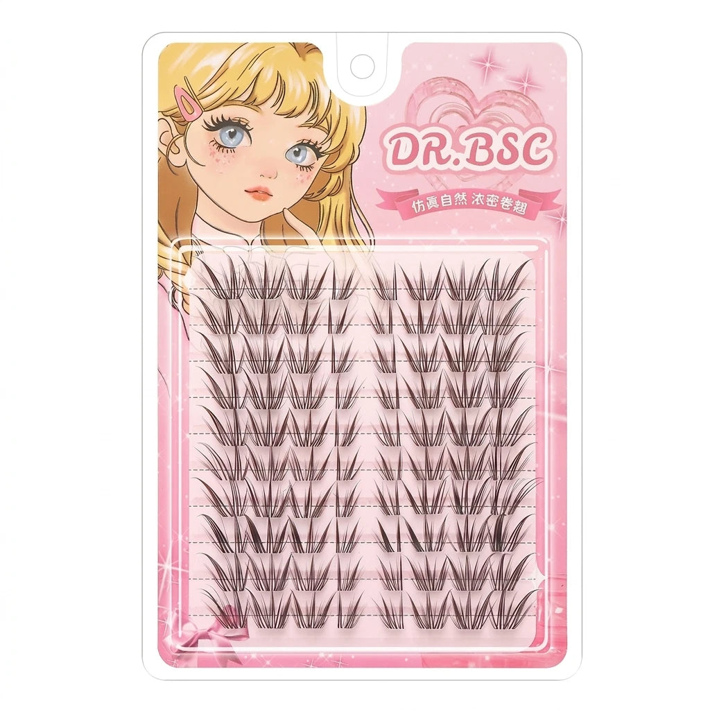 YICKYUE  -  10rows Dense Curling False Eyelashes Natural Look Women Segment Eye Lashes Foxes Style Brown Eyelash Extension Daily Makeup Use