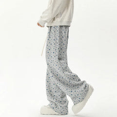 HEARUJOY  -  Printed Casual Pants Men Oversized Wide Leg Pants Men Sweatpants Streetwear Hip-hop Loose Straight Pants Mens Joggers Trousers