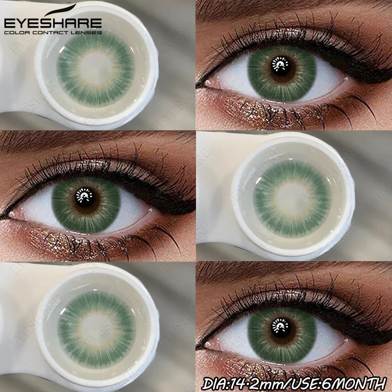 YICKYUE  -  1 Pair New Brown Lenses Colored Contact Lenses Soft Blue Softlenses Beautiful Pupil Brown Contact Make Up