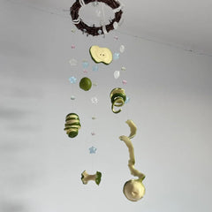 YICKYUE  -  Summer Red Apple Wind Chime DIY Material Kit Apple Roll Pendant Handmade Hanging Ornament Gift for Friends