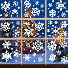 YICKYUE  -  Christmas Decoration Snowflake Window Clings, Glueless PVC Wall Stickers, for Windows Glass for Christmas New Year Winter Party