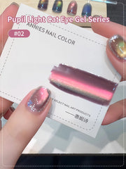 YICKYUE  -  12ml Glass Bead Cat Magnetic Eye Gel Nail Polish Holographic Rainbow Gel Polish Soak Off U V LED Gel Polish Nail Art Design