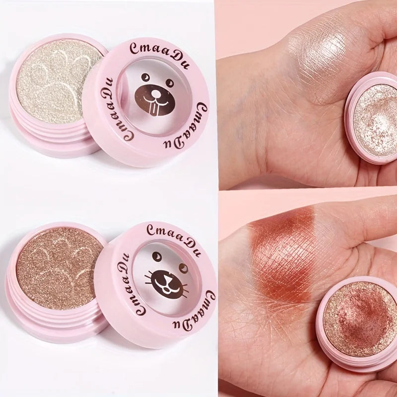 YICKYUE  -  2PCS/Set Long-Lasting Shining Eyeshadow Pearlescent Shimmer Eye Shadow Highlighter Beautiful Eye Brightening Makeup