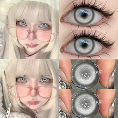 YICKYUE  -  1 Pair New Crazy White Cosplay Lenses Contact Lenses Anime Black Eyes Soft Lenses Halloween Party Contacts Fast Shipping