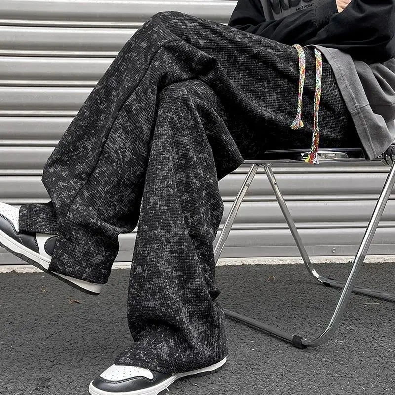 HEARUJOY  -  Creative Tie-Dye Casual Pants Men's American High Street Trend Straight Leg Stylish Sportswear