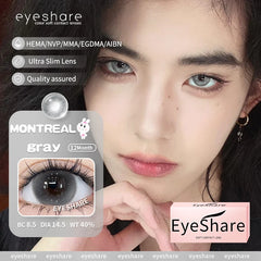 YICKYUE  -  Natural Grey Color Contact Lenses for 1-Year Wear Small Pupil Brown Korean Style Lens for Eyes Beauty Makeup