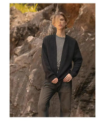 HEARUJOY  -  Vintage Overweight Pounds Mens Cardigan Sweater Luxury Design Jacquard Weave Hand Knitted Tops Autumn Winter Wool Knitwear Coat