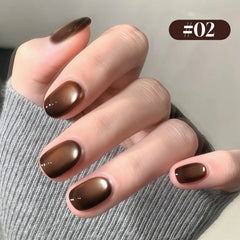YICKYUE  -  10ML New Brown Black Glass Bead Magnet Cat Eye Gel Nail Polish 1PCS for Toe Nails Nail Art Supplies