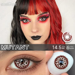 YICKYUE  -  Crzy Halloween Color Contact Lenses Crazy Red Anime Cosplay Contact Lenses for Role Play Party Cosmetic Holidays