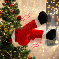 YICKYUE  -  Santa Claus Legs Christmas Tree Ornaments, Plush Elf Leg Hanging Decoration for Home Door, Holiday Xmas Party Decor Supplies