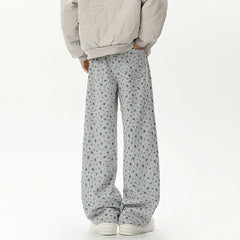 HEARUJOY  -  Printed Casual Pants Men Oversized Wide Leg Pants Men Sweatpants Streetwear Hip-hop Loose Straight Pants Mens Joggers Trousers