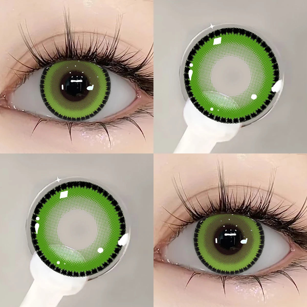 YICKYUE  -  Cosplay Contact Lenses Halloween Colored Lenses White Mesh Anime Lens Blood Lotus Special Makeup Lens Anime Black