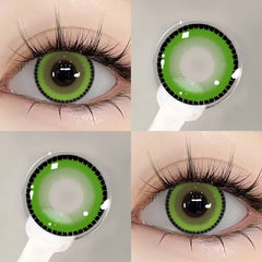 YICKYUE  -  Cosplay Contact Lenses Halloween Colored Lenses White Mesh Anime Lens Blood Lotus Special Makeup Lens Anime Black