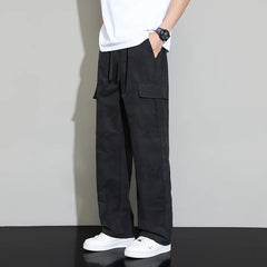 Hearujoy New Summer Lightweight Wide Leg Cargo Pants Men Camouflage Trousers Neutral Loose Pocket Straight Outdoor Fashion Hot Selling