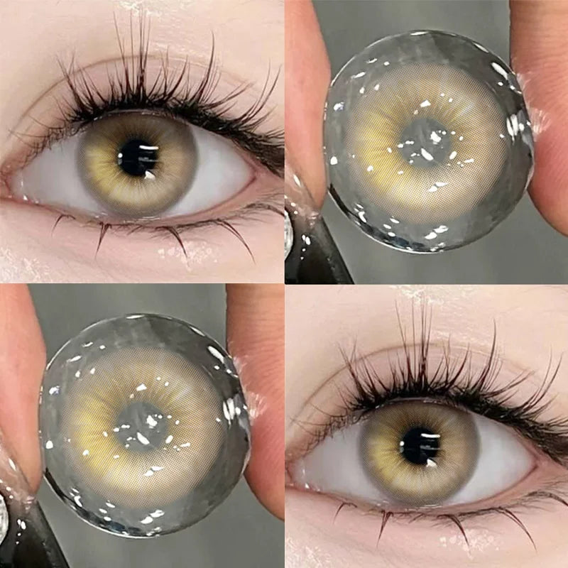 YICKYUE  -  2pcs Color Lenses for Eyes With Prescription Contact Lenses Cosmetics Blue Beauty Pupils Korean Myopia Lens Fast Shipping