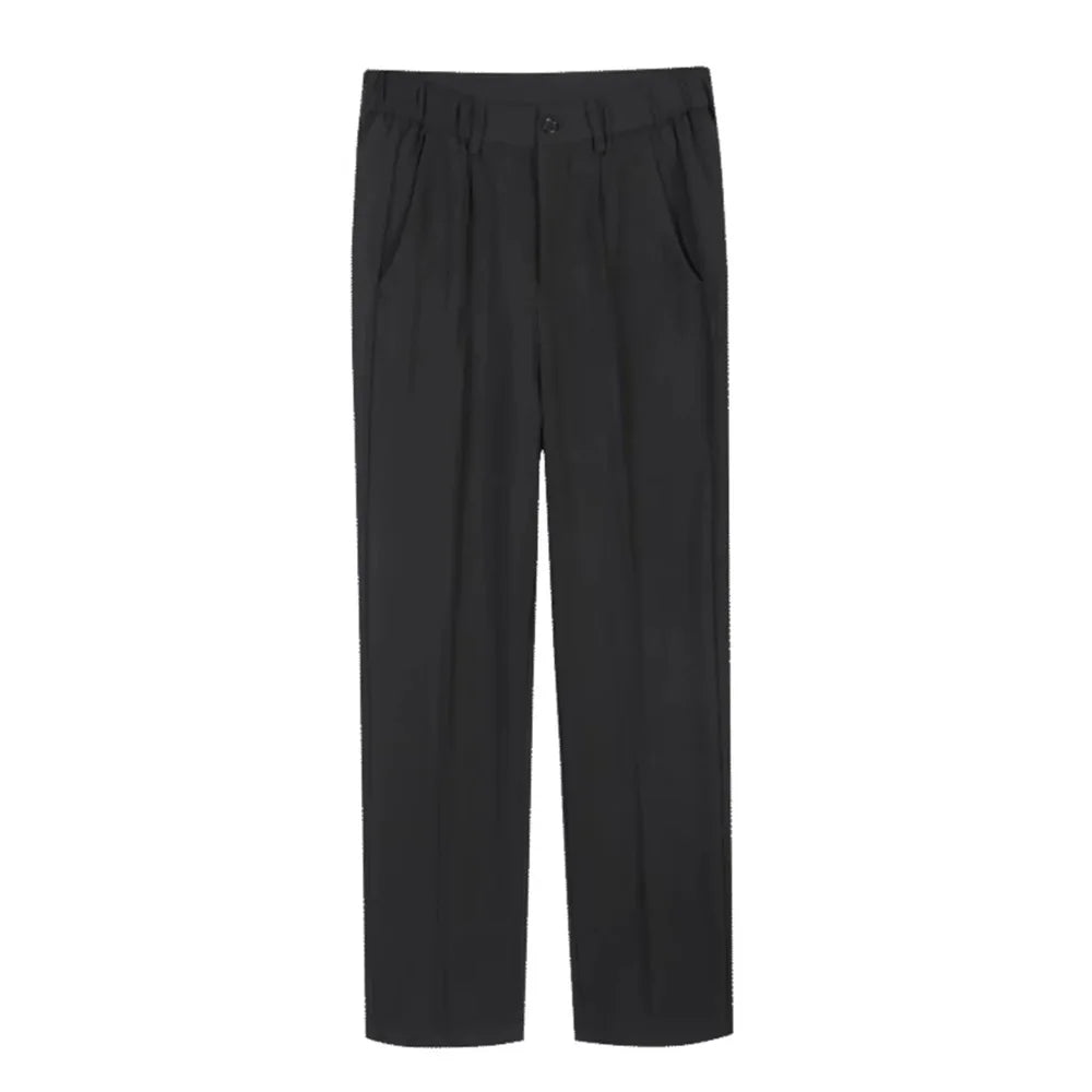 HEARUJOY  -  Summer New Men's Solid Color Thin Straight Trousers Fashion Trend Casual Simple Loose All-match Breathable Men's Bottoms