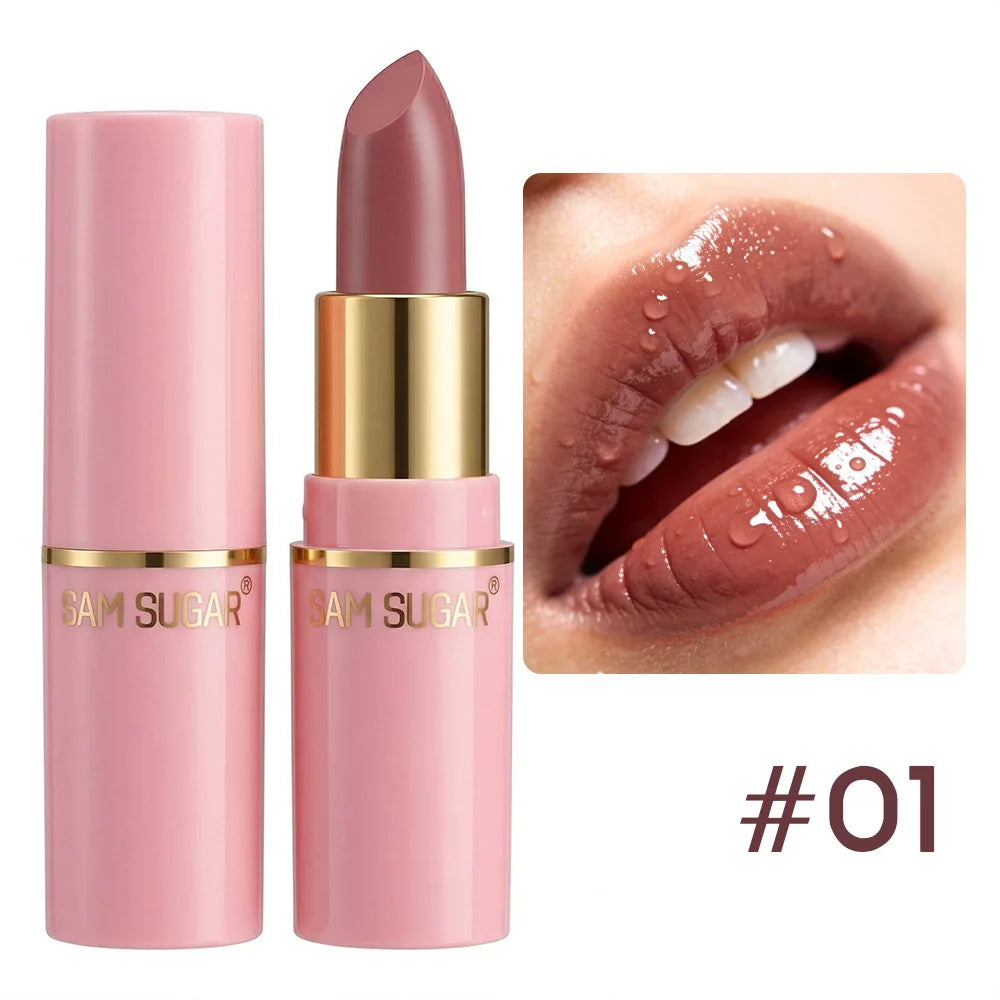 YICKYUE  -  Purple Red Lipstick Pencil Moisturizing Waterproof Lasting Lipstick Crayon High Pigments Non-Stick Cup Lip Tint Pen Cosmetics