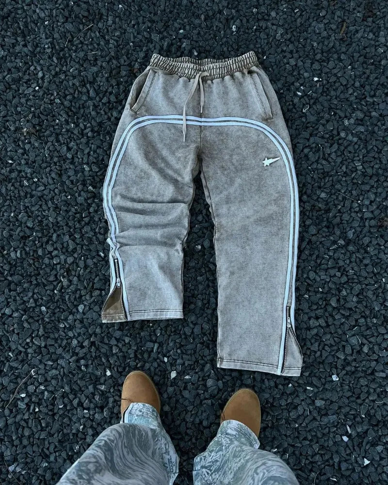 Hearujoy Aesthetic fashion simple striped design oversized casual pants women 2024 new Korean version high waist couple joggers sweatpant