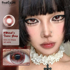 YICKYUE  -  1 Pair Cosplay Color Contact Lenses Crazy Red Anime Contact Lenses For Halloween Role Play Party Cosmetic Holidays