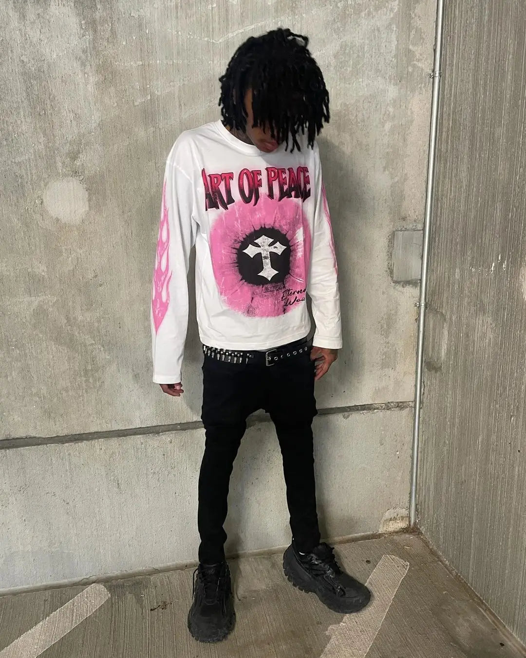 Hearujoy Harajuku Gothic Sweatshirt Streetwear Hoodie Y2k Tops Hip Hop Retro Skull Mens Womens Pullover Oversized Hoodie Hoodie Clothes