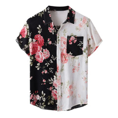 HEARUJOY  -  Men'S Hawaii Shirt Short Sleeve Casual Button Down Tropical Beach Shirt Fashionable Men'S Short-Sleeved Shirt