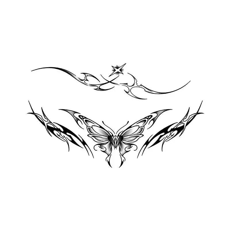 YICKYUE  -  Herbal Butterfly Temporary Tattoos Sexy Wings Fake Tattoo for Women Art Lasting Tattoo Stickers Waterproof Tatuajes Temporales