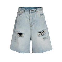HEARUJOY  -  Washing Vintage Holes Casual Ripped Jorts Distressed Y2k Jeans Men