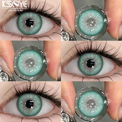 YICKYUE  -  2PCS Myopia Contact Lenses Green Pupils for Eyes Colored Contact Lenses with Degree 0~-8.00 Beauty Lenses Fast Shipping