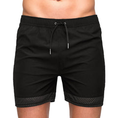 HEARUJOY  -  Elastic Waist Drawstring Casual Shorts Jogging Pants Mens Summer Quick Drying Fashion Elastic Mesh Pantaloncini Palestra Uomo