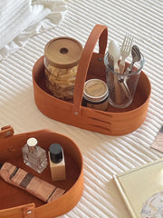 YICKYUE  -  INS Sle Retro Wooden Portable Storage Box Living Room Coffee Table Desktop Good-looking Solid Wood Sundries Organizing Storege