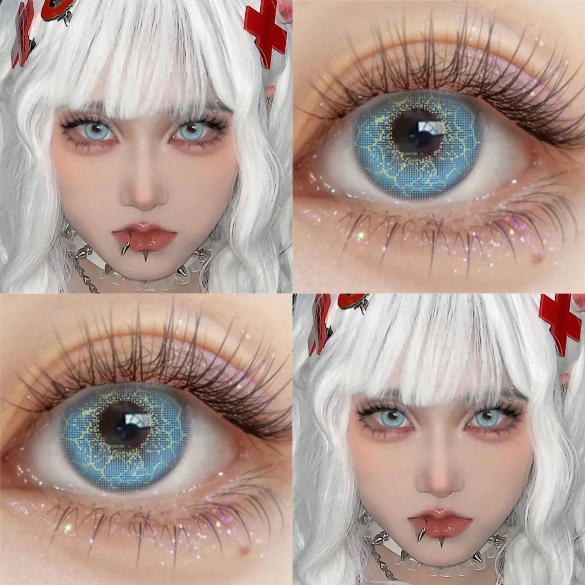 YICKYUE  -  6 Months Disposable Kawaii Green Anime Cosplay Colored Contact Lenses for Coser Daily Party Eye Beauty Soft Contacts
