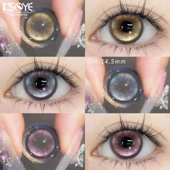 YICKYUE  -  1pair Contact Lenses Bling Pupils With Diopters Blue Lenses Brown Color Contacts Gentle Contact Lenses for Girls Contacts