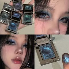 YICKYUE  -  Gold Brown Cream Glitter Eyeshadow Palette Highlighter Shimmer Makeup Brighten Sparkling Shiny Punk Smoky Monochrome Eye Shadow