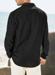 Hearujoy 2024 New Men's Casual Blouse Cotton Shirt Loose Tops Long Sleeve Tee Shirt Spring Autumn Casual Handsome Men's Shirts