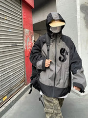 Hearujoy New Spring and Fall Jacket Waterproof Punching Jacket Fashionable Wild Loose Zipper Hooded Jacket Long-sleeved Men Clothing