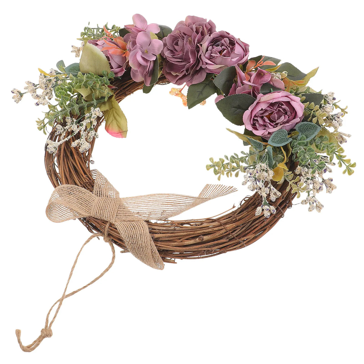 YICKYUE  -  Simulation Peony Floral Wreath Unique Decorative Garland for Home Door Wall Hanging Party Festival Decoration Artificial Silk