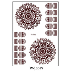 Yickyue Lace Tattoo Sticker Waterproof Temporary Tattoos Brown Fake Tattoo Body Art Featured Semi-Permanent Tattoo Temporary Waterproof