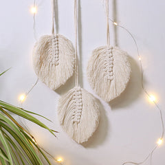 Tassel Moon Star Dream Catcher with Long Macrame Leaf Handmade Bohemian Home Decor  Decoration Art Gift for Girls Kids Bedroom