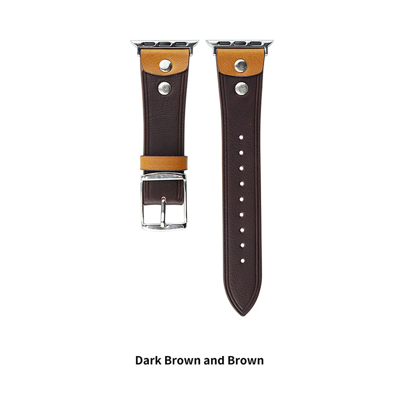 YICKYUE -  Retro Real Leather Strap For Apple Watch Band 41mm 44mm 40mm 45mm 42 38 49mm Women Wrist Bracelet For iWatch Series 8 se 7 6 5 4