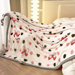 YICKYUE -  Coral Fleece Throw Blankets, Multi Function, Protable Blanket for Home,Travel, Cute Soft Bed, Sofa, Bedspread, Autumn, Winter