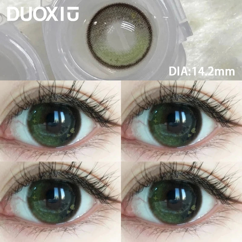 YICKYUE  -  2pcs Colou Contact Lenses With Diopter Myopia Diameter 14.2mm to 14.5mm Blue Beauty Pupil High Quality Lens Free Shipping