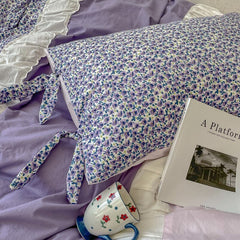 French Style Girl's Heart Retro Sweet All Cotton Washed Cotton Four-Piece Set Pure Cotton Sleep Naked Quilt Cover Bed Sheet