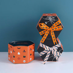 5/10Pcs Happy Halloween Paper Box Trick Or Treat Kids Favor Gift Package Boxes Candy Cookie Snack Box Halloween Party Supplies