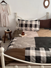 Parisian Mixed Sle 4-Piece Bedding Set Vintage Pure Cotton Combed Cotton Bedding Kit Bed Canopy Design Skin-Friendly