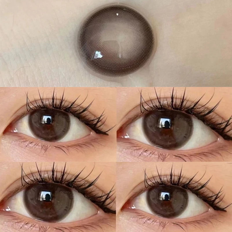 1 Pair New Eyes Contacts Lenses with Myopia Diopter Eyes Colored Lens Makeup Beauty Pupil Annual Use Fast Shipping