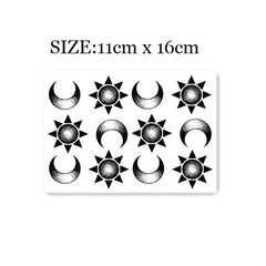 Waterproof Temporary Tattoo Sticker Harajuku Couple Sun And Moon Pattern Design Body Art Fake Tattoo Flash Tattoo Arm Female