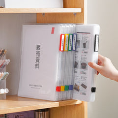 Clear Document Storage Box Stationery Organizer Folder Office Bill Storage Sorting Plastic Box 100 Sheets A4 Paper Capacity
