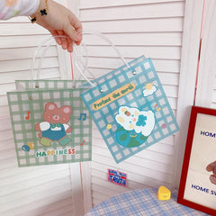 W&G 10pcs Bags PVC Kawaii Bear Storage Bag Girl Portable Shopping Bag Packaging Bag Gift Cartoon Handbag Organizer Women 2022