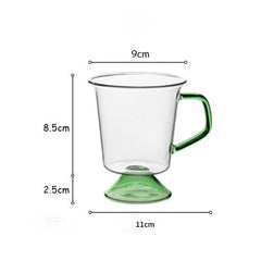 Nordic ins style simple glass creative color handle splicing high foot hot water cup transparent wine mug beverage coffee cup